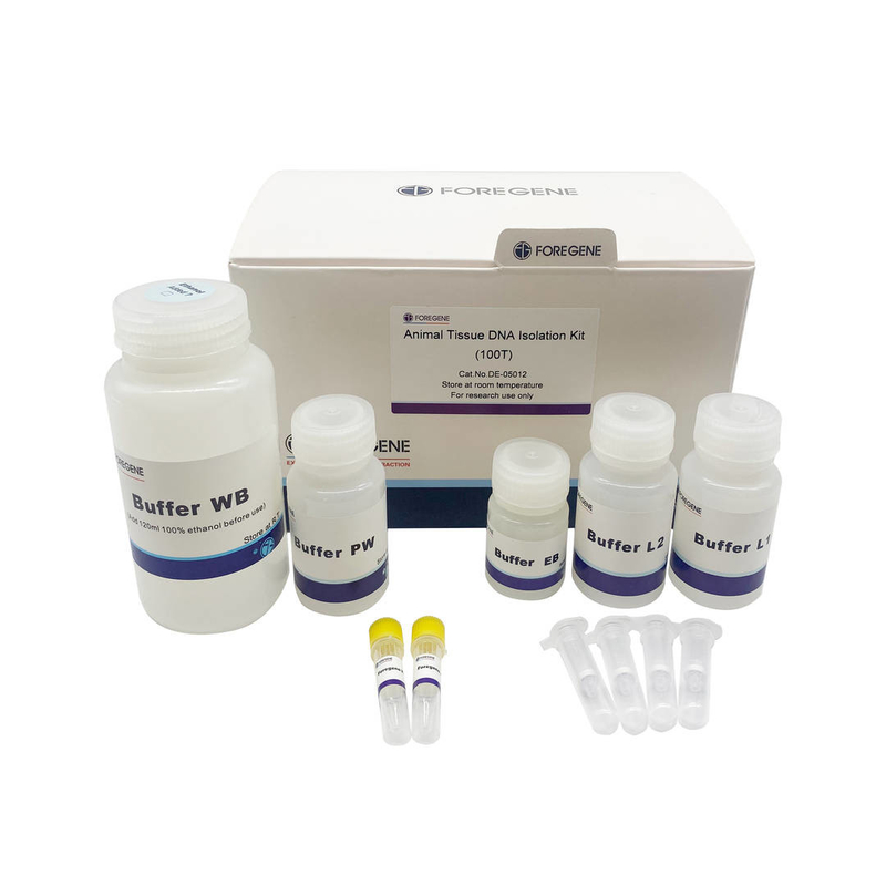 Lab Pemurnian DNA Genomic Cepat Reagen Kit Isolasi DNA Jaringan Hewan Tidak Ada Kontaminasi RNase